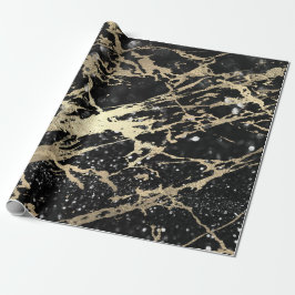 Glitzer Black Foxier Gold Marble Shiny Metallic Geschenkpapier