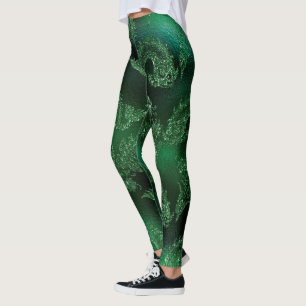 Glitzer Blau Goldmedaille Meerdesign Meerjungfrau  Leggings