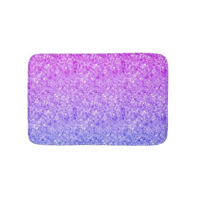 Glitzer Blau und Rosa Badematte (Vorderseite)