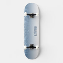 Glitzer Blaues Skateboard mit Namen