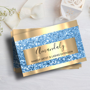 Glitzer Blue Gold Frame Event Planner leuchten Visitenkarte