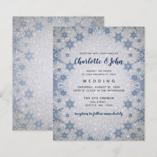 Glitzer Blue Snowflakes Hochzeitsreise
