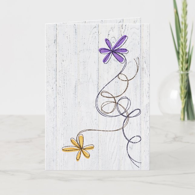 Glitzer-Blume werden bald gut Karte (Vorderseite)