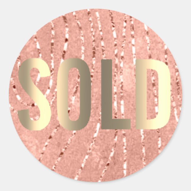 Glitzer-Blush-Imitate verkaufen Gold Real Anwesen  Runder Aufkleber (Vorderseite)