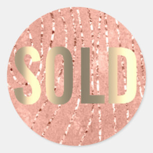 Glitzer-Blush-Imitate verkaufen Gold Real Anwesen Runder Aufkleber