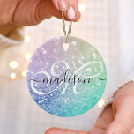 Glitzer Bokeh Glamour Elegant Keramik Ornament<br><div class="desc">Dieses farbenfrohe,  bunt gestylte Glitzer-Muster lässt sich einfach mit Ihrem individuelle Name und/oder Monogramm personalisieren.</div>