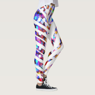 Glitzer Bokeh Palme-Blatt kopiert buntes Leggings