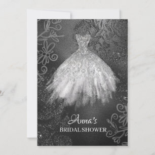 *~* Glitzer Bridal Dress Bridal Gown Dusche Einladung