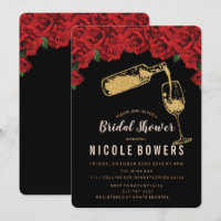 Glitzer Bridal Dusche Weinglas Einladung