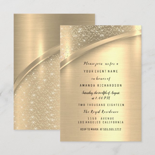Glitzer Bridal zum Hochzeitstag Einladung (Vorne/Hinten)