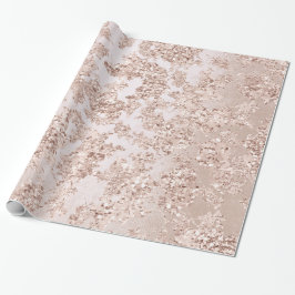 Glitzer Bride Elegante Rosa Rose Silbersteinglam Geschenkpapier