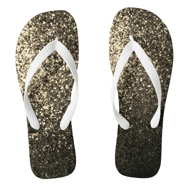 Glitzer Bronze Flip Flops (Fußbett)