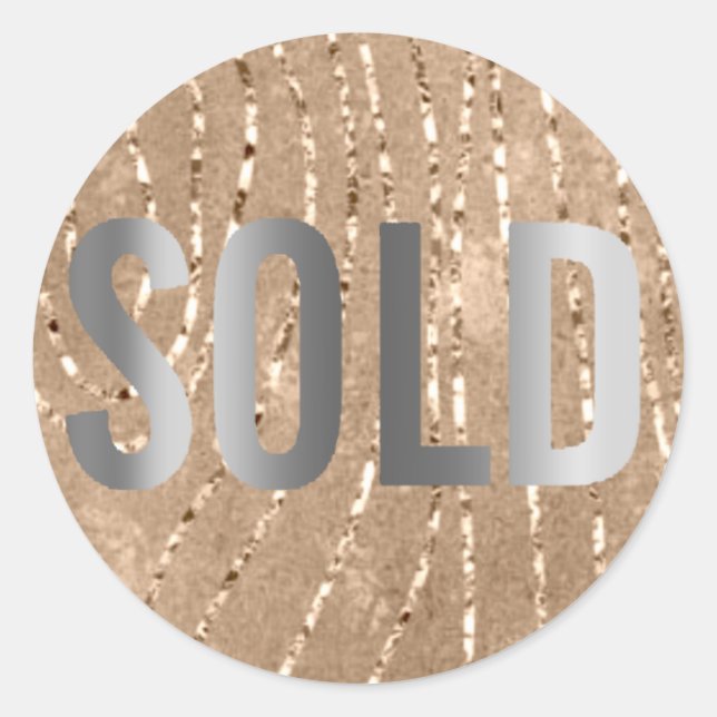 Glitzer Brown Grau verkaufen Real Anwesen Agent Runder Aufkleber (Vorderseite)