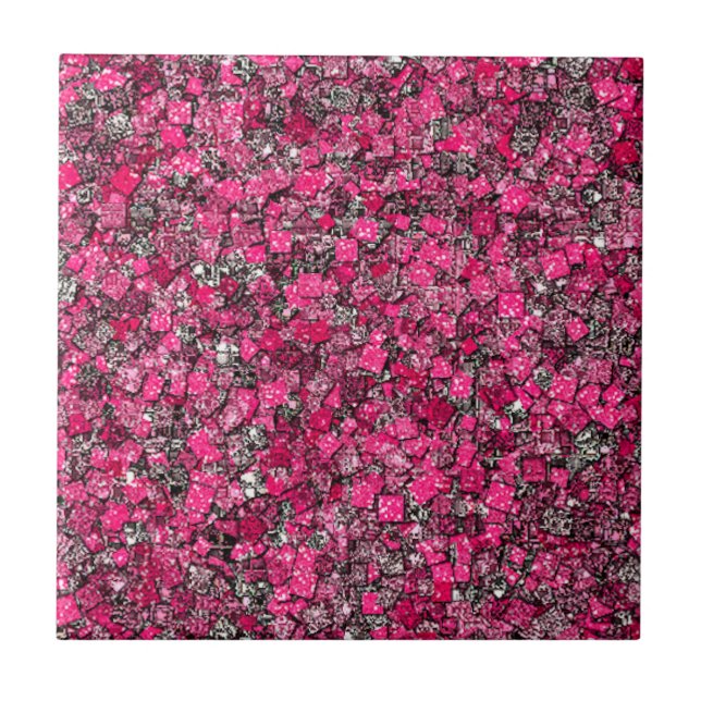 Glitzer Bubblegum und Silber Fliese (Vorderseite)
