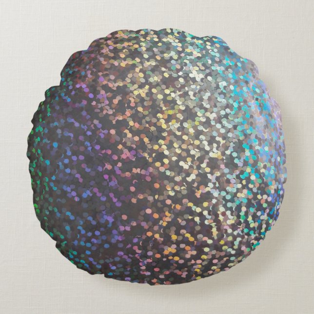 Glitzer-Buchse-Funkeldruck Rundes Kissen (Vorderseite)