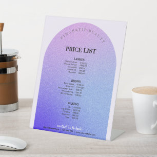Glitzer Business Beauty Salon Menü Preisliste Sockelschild