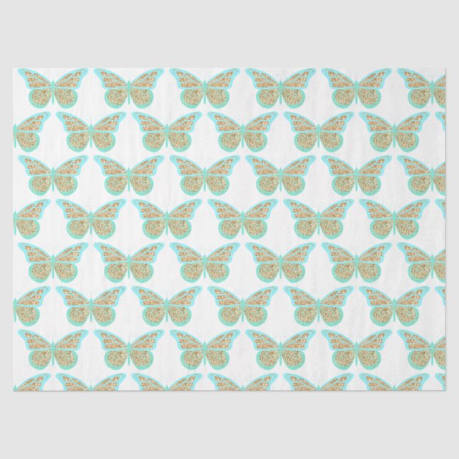 Glitzer Butterflies Serie Design 11 Seidenpapier (Vorderseite)