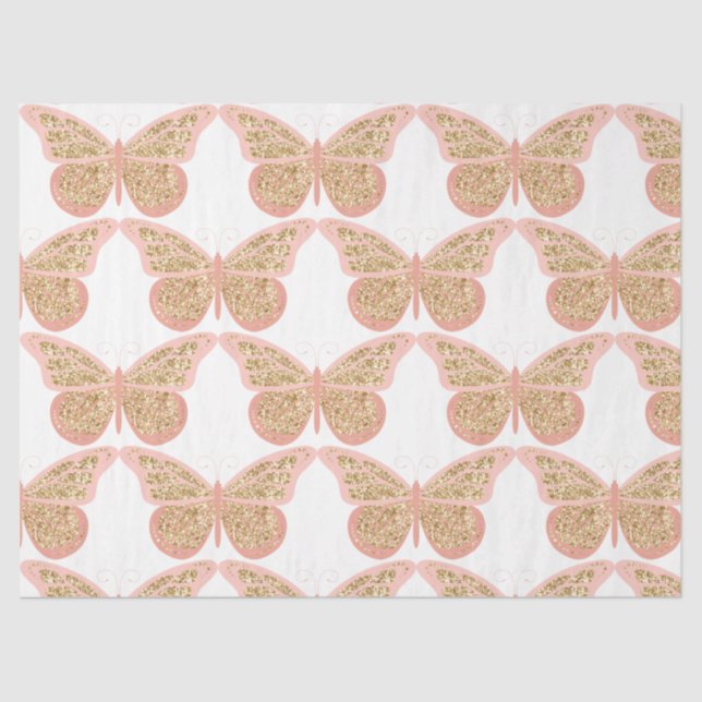 Glitzer Butterflies Serie Design 1 Seidenpapier (Vorderseite)