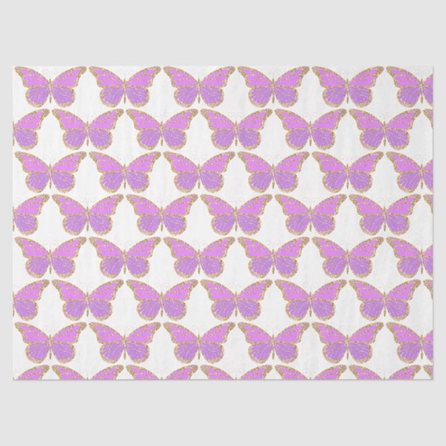 Glitzer Butterflies Serie Design 2 Seidenpapier (Vorderseite)