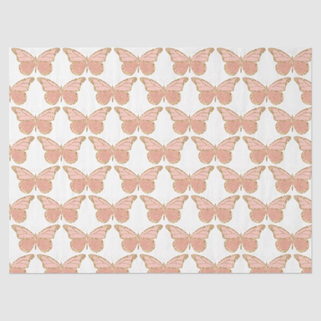 Glitzer Butterflies Serie Design 3 Seidenpapier (Vorderseite)