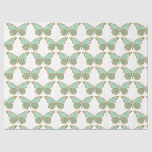 Glitzer Butterflies Serie Design 5 Seidenpapier (Vorderseite)