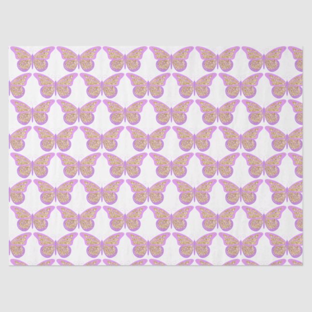 Glitzer Butterflies Serie Design 7 Seidenpapier (Vorderseite)