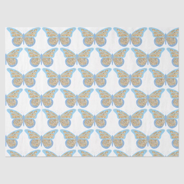 Glitzer Butterflies Serie Design 8 Seidenpapier (Vorderseite)