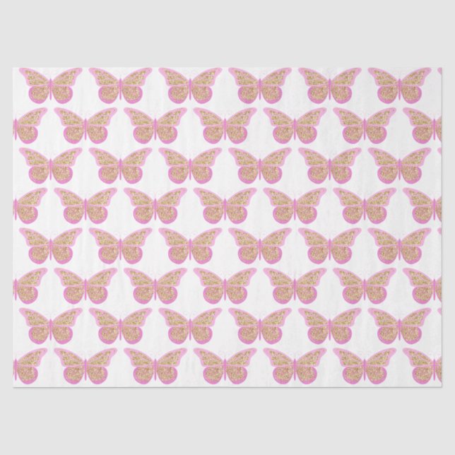 Glitzer Butterflies Serie Design 9 Seidenpapier (Vorderseite)