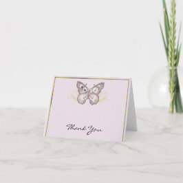 Glitzer Butterfly auf Lavender Vielen Dank Dankeskarte