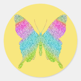 Glitzer Butterfly - Wählen Sie Ihre Hintergrundfar Runder Aufkleber