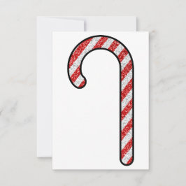 Glitzer Candy Cane Dankeskarte