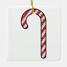 Glitzer Candy Cane Keramikornament
