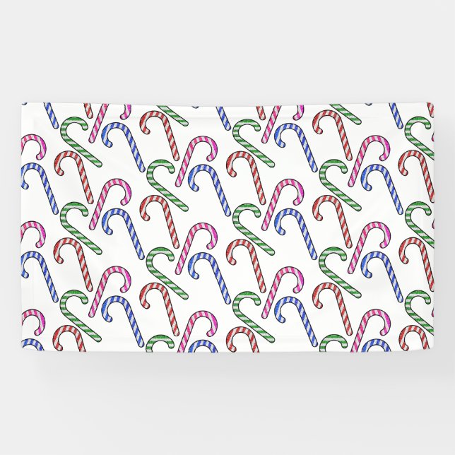 Glitzer Candy Cane Pattern Banner (Horizontal)