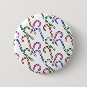 Glitzer Candy Cane Pattern Button