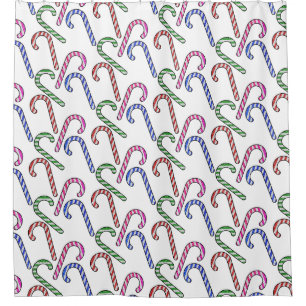 Glitzer Candy Cane Pattern Duschvorhang