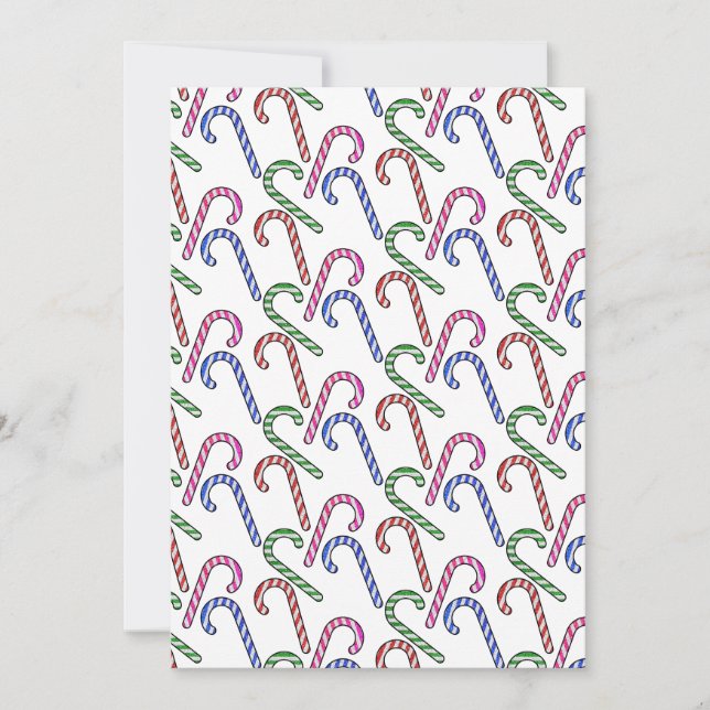 Glitzer Candy Cane Pattern Einladung (Vorderseite)