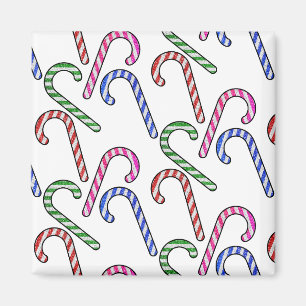 Glitzer Candy Cane Pattern Magnet