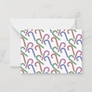 Glitzer Candy Cane Pattern Mitteilungskarte