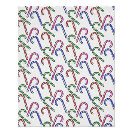 Glitzer Candy Cane Pattern Poster