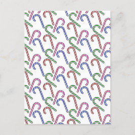 Glitzer Candy Cane Pattern Postkarte