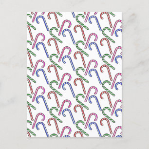 Glitzer Candy Cane Pattern Postkarte