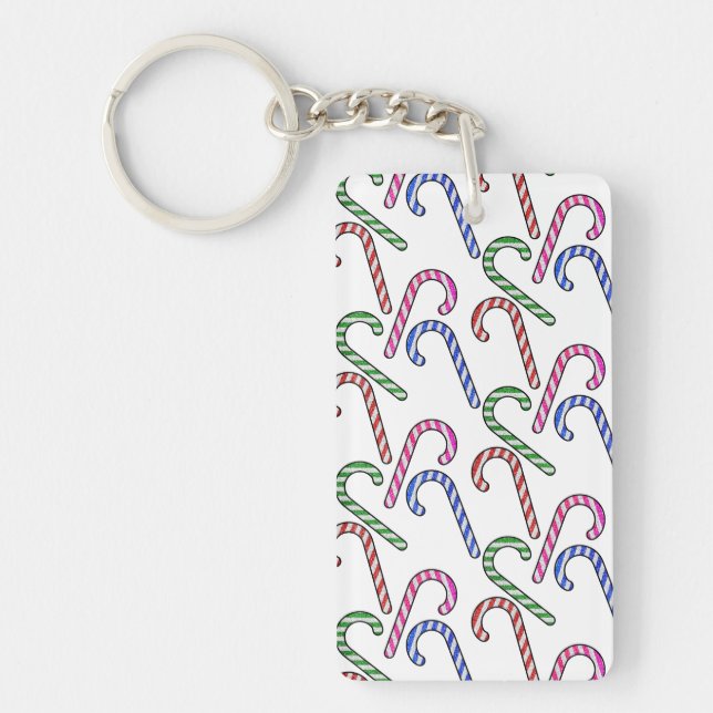 Glitzer Candy Cane Pattern Schlüsselanhänger (Vorderseite)