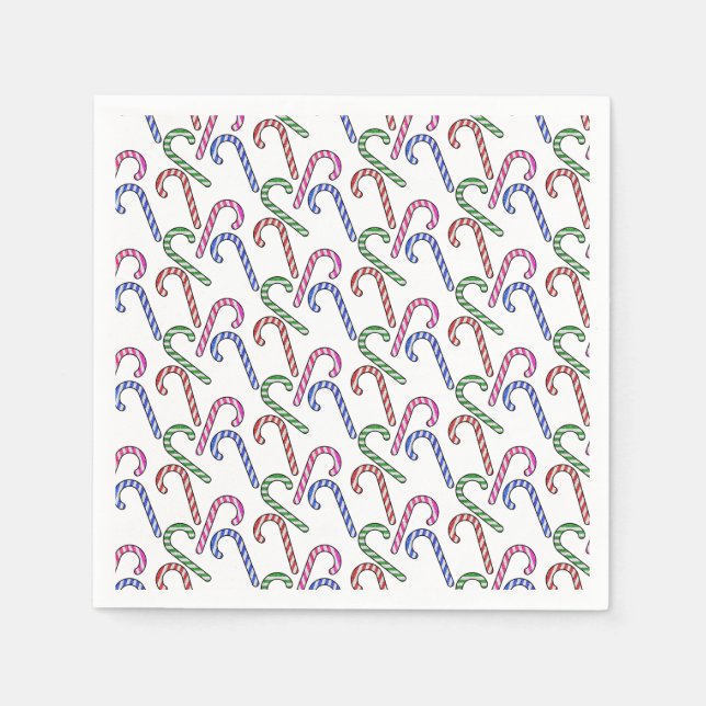 Glitzer Candy Cane Pattern Serviette (Vorderseite)