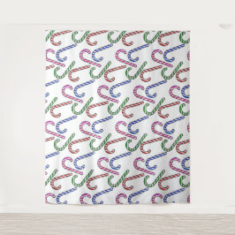 Glitzer Candy Cane Pattern Wandteppich