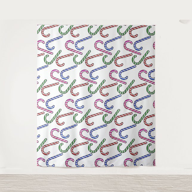 Glitzer Candy Cane Pattern Wandteppich (Vorderseite)