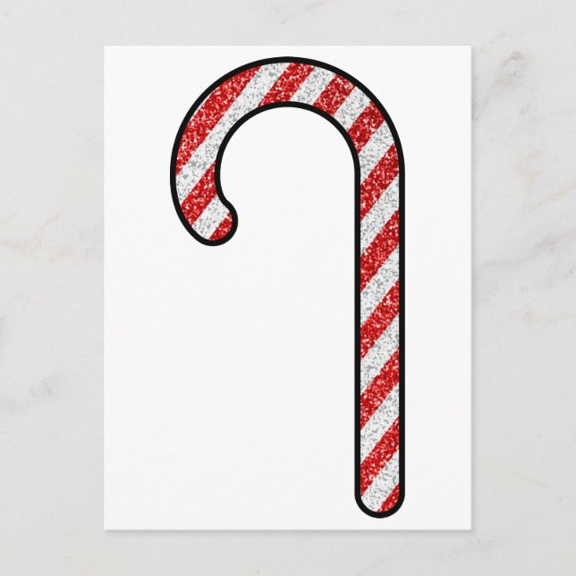 Glitzer Candy Cane Postkarte (Vorderseite)
