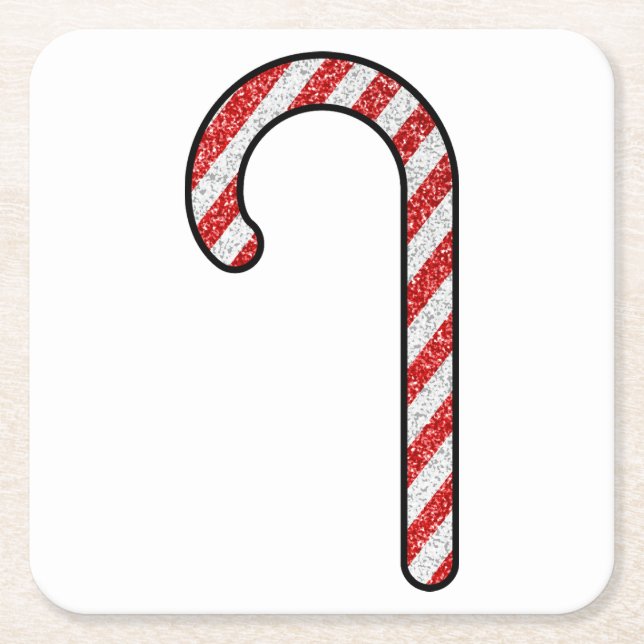 Glitzer Candy Cane Rechteckiger Pappuntersetzer (Vorderseite)