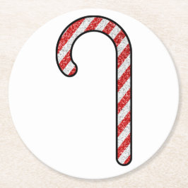 Glitzer Candy Cane Runder Pappuntersetzer