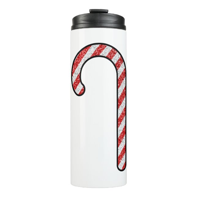 Glitzer Candy Cane Thermosbecher (Vorderseite)