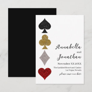 Glitzer Card Game Las Vegas Casino Hochzeit Save The Date